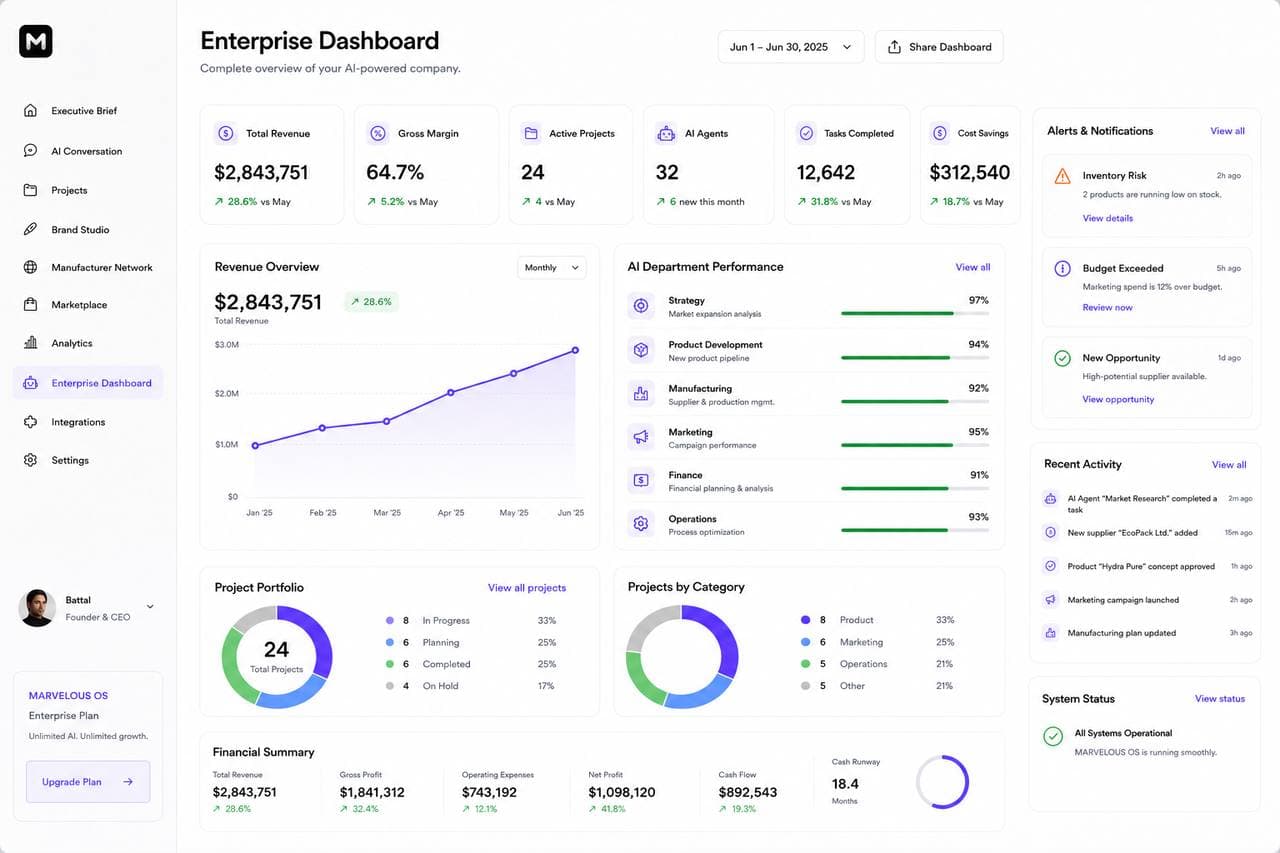 Enterprise Dashboard concept